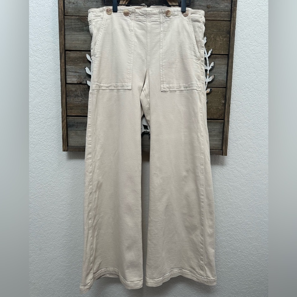 Anthropologie Pilcro The Kit Ecru nautical‎ Utility pants Chinos ladies size 30